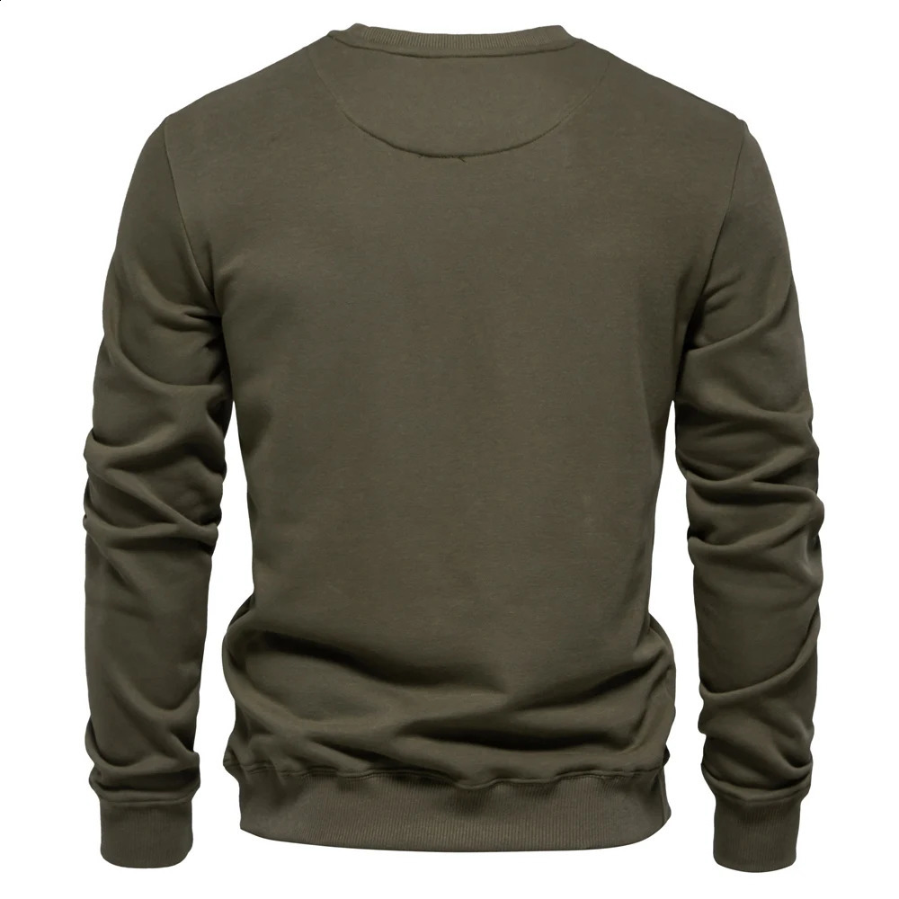 AIOPESON Cottonblend Mens Crew Neck Solid Color Sweatshirts Pullover Casual Sport Sweatshirt for Men 251018