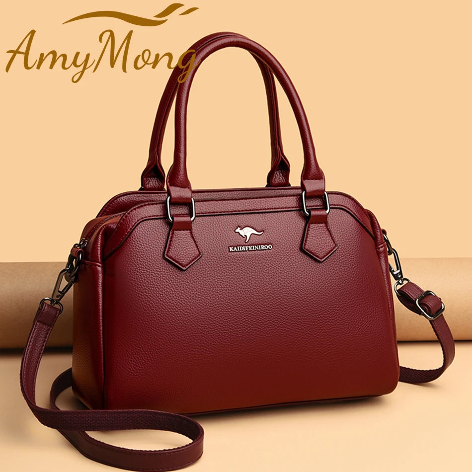 Multipocket Handbag Purses Genuine Cowhide Leather Shoulder Bag er Crossbody Messenger Sac Elegant Tote for Women 251023