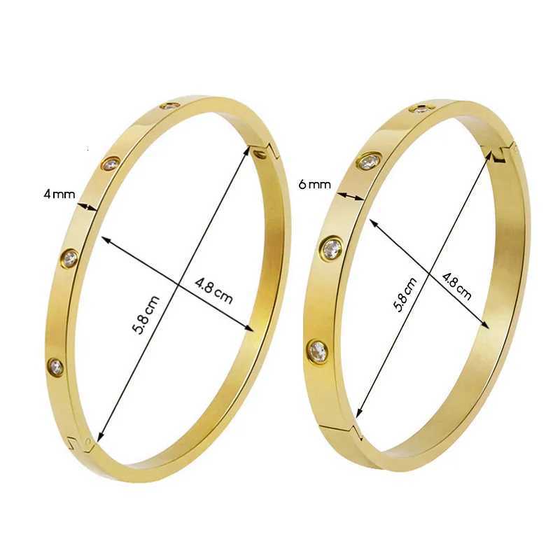 Stainless Steel Bracelets On Hand 6mm 4mm Bangles For Women Jewelry Lady Girl Womens Fashion Rhinestone Titanium Designer GiftsW251024