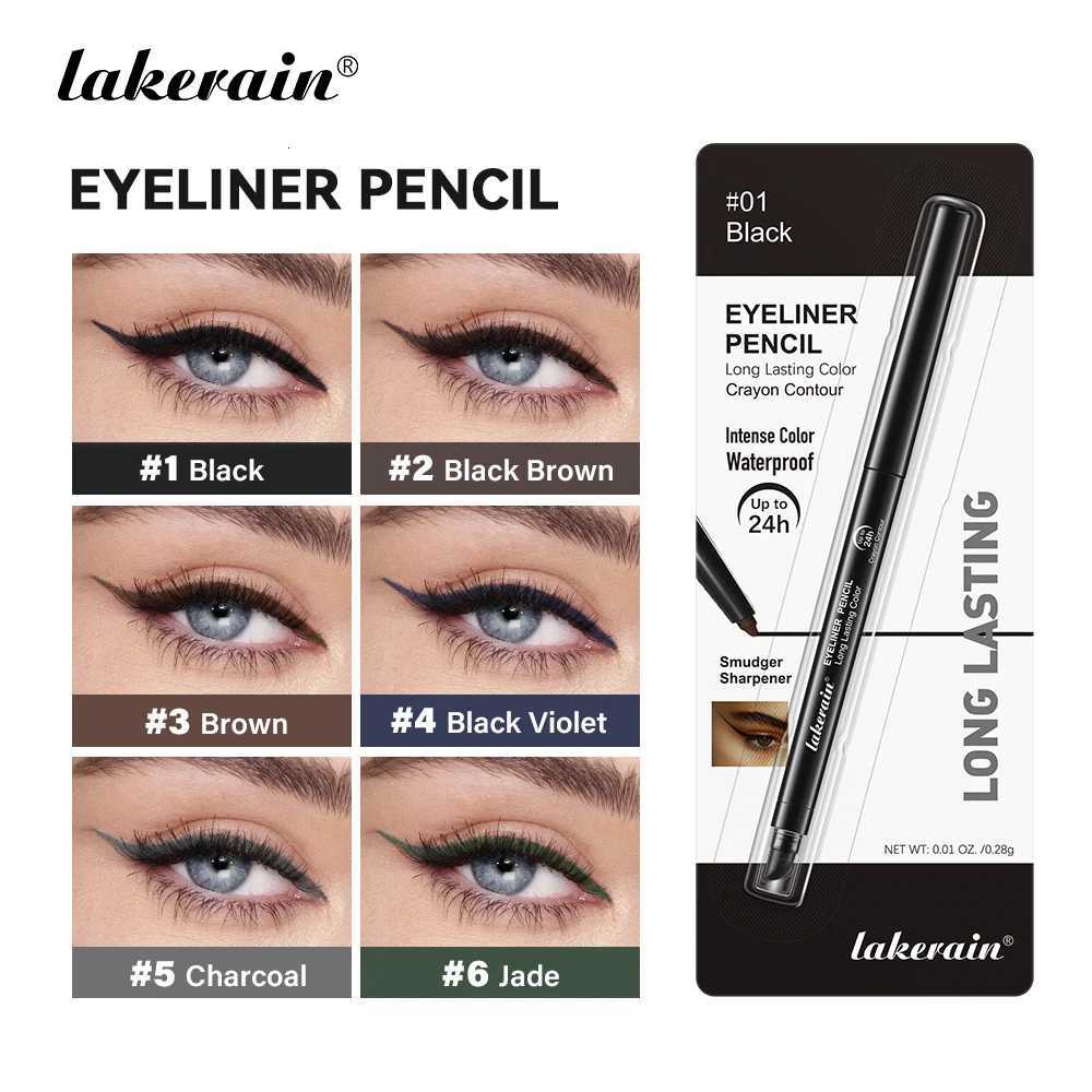 Waterproof Eyeliner Pencil LongLasting High color development Doublehead design Builtin applicator pencil sharpener EyelinerL251024