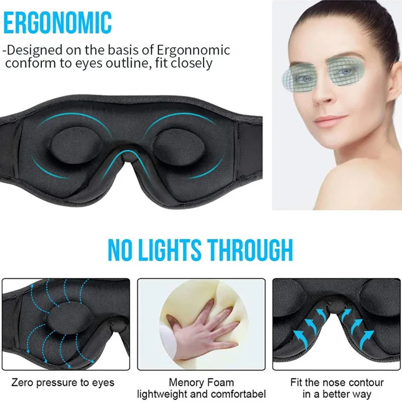 Bluetooth Sleeping Headphones 3D Eye Mask Wireless Headband Soft Elastic Comfortable Music Earphones Sleep Mask For Travel Nap 251022