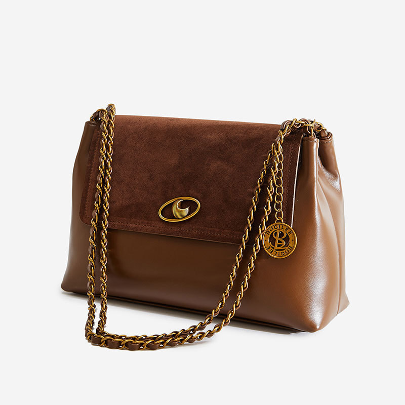 Autumn and Winter New Matte Designer Bag Fashion Large Capacity Luxury Handbag Suede Leather Splicing Office Commuter Tote Bag Women's Shoulder B