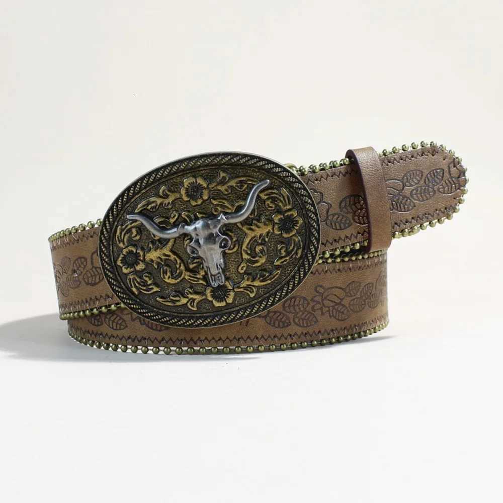 Gothic Punk Leather Y2k Belt For Women Men Metal Buckle Waist Strap Designer Luxury Female Jeans Trouser Decorative Waistband W251024