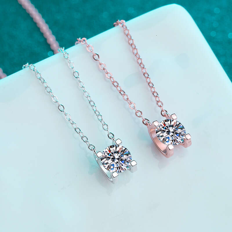 DHCollections-- S Pure Sier Necklace Plated with PT950 Moissanite Bull Head Style Rose Gold Clavicle Chain Any Appraisal