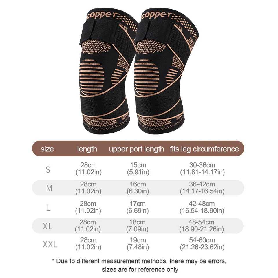 1Pcs Sports Copper Ion Strap Knee Pads Nonslip Knitted Nylon Knee Pads Fitness Jump Rope Basketball Running Gear Men WomenW251024