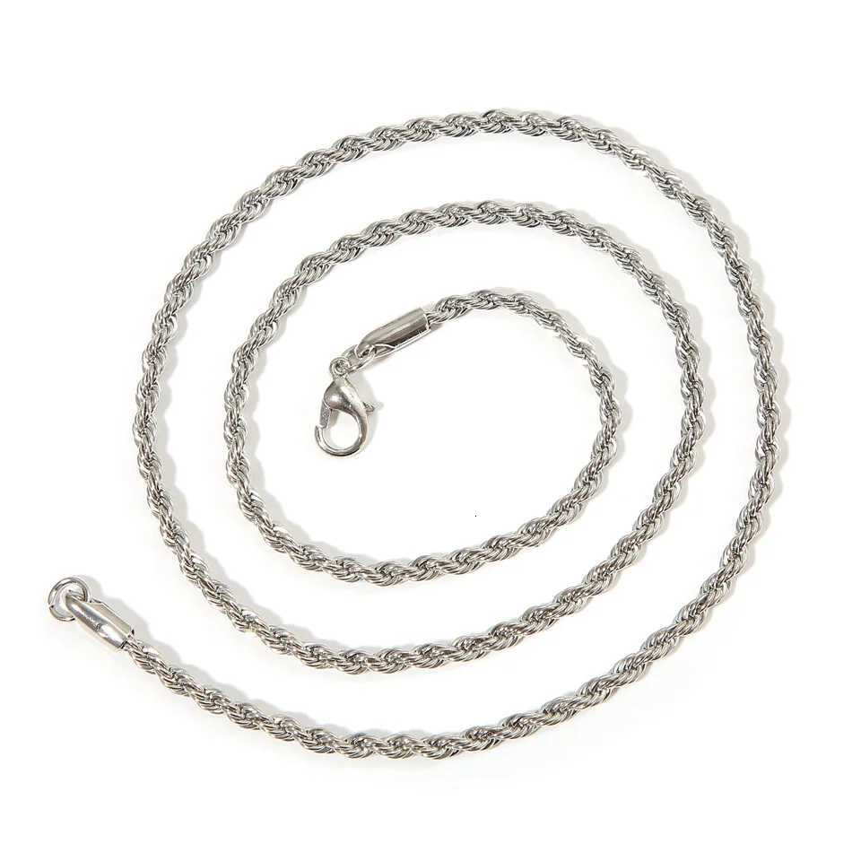 New Simple Classic Rope Chain for Men Women Necklace Casual Punk Stainl Steel Figaro Twisted Cuban Chain Necklace JewelryXJ251024
