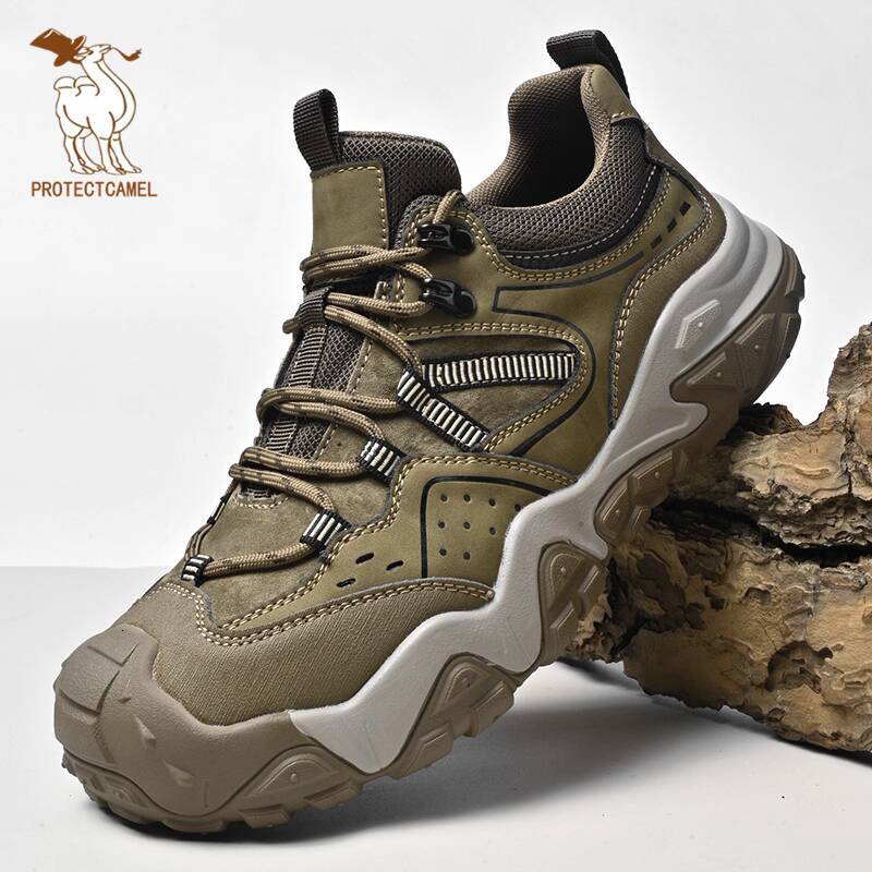 Paul Camel Men's Shoes 2026 New Outdoor Hiking Footwear Genuine Leather Non-Slip Wear-Resistant Casual Sports Shoes for All-Day Trail Trekking