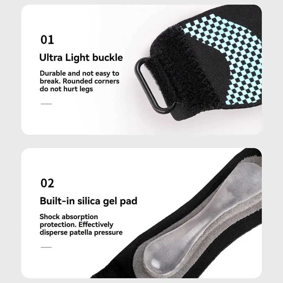 GTUBIKE 1PC Patella Kneecap Band Adjustable Silica Gel Knee Tendon Strap Protector Knee Pad Running Sports Cycling Knee SupportW251024