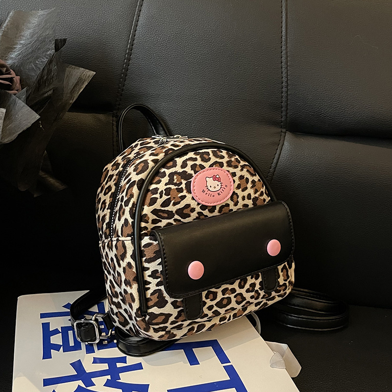 Autumn and Winter New Fashionable Retro Leopard Pattern Mini Backpack for Girls, Cute Family, Fashion Backpack Designer, Travel Backpack