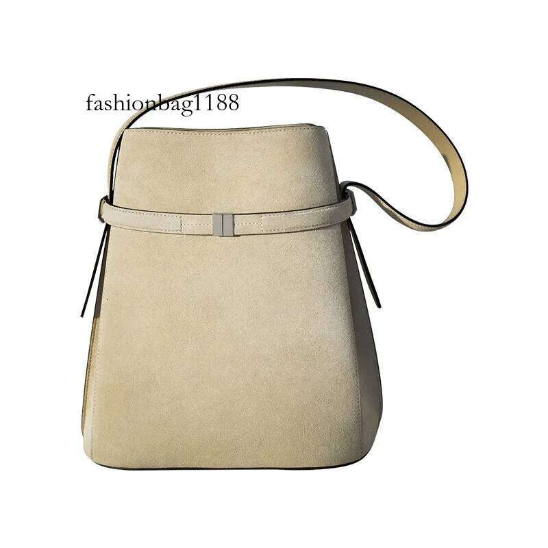 Light Fashion High-quality Top Layer Cowhide Bucket Shaped Shoulder Personalized High-end Feeling, Diagonal Cross Bag