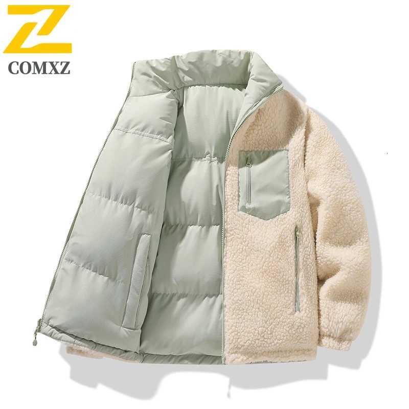 Winter 2sided Fleece Parka Mens 2025 Leisure Snow Thick Lamb Velvet Warm Padded Jacket Trendy Windproof Cotton Padding Coat Z251024