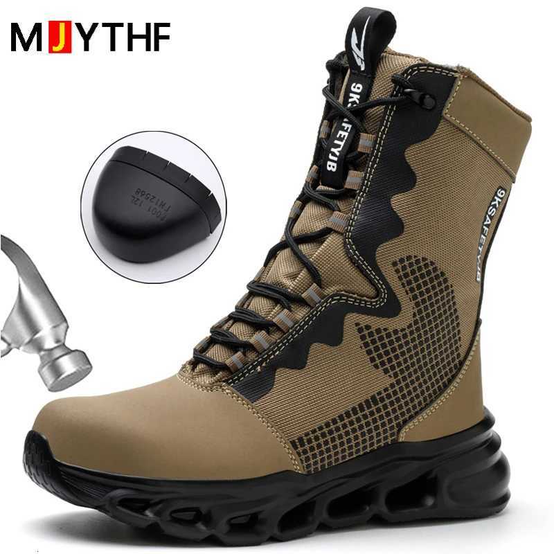 Fashion Work Boots Men Protective Shoes Safety Boots Steel Toe Shoes Outdoor Hiking Boots Light Tactical Boots PunctureProof W251024