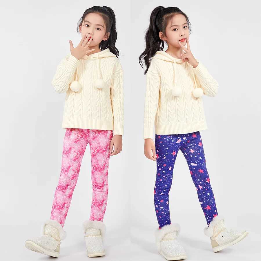 Sheecute Winter Warm Girls leggings Thick Fleece Lined Kids Printing Pants SCW6101T251024