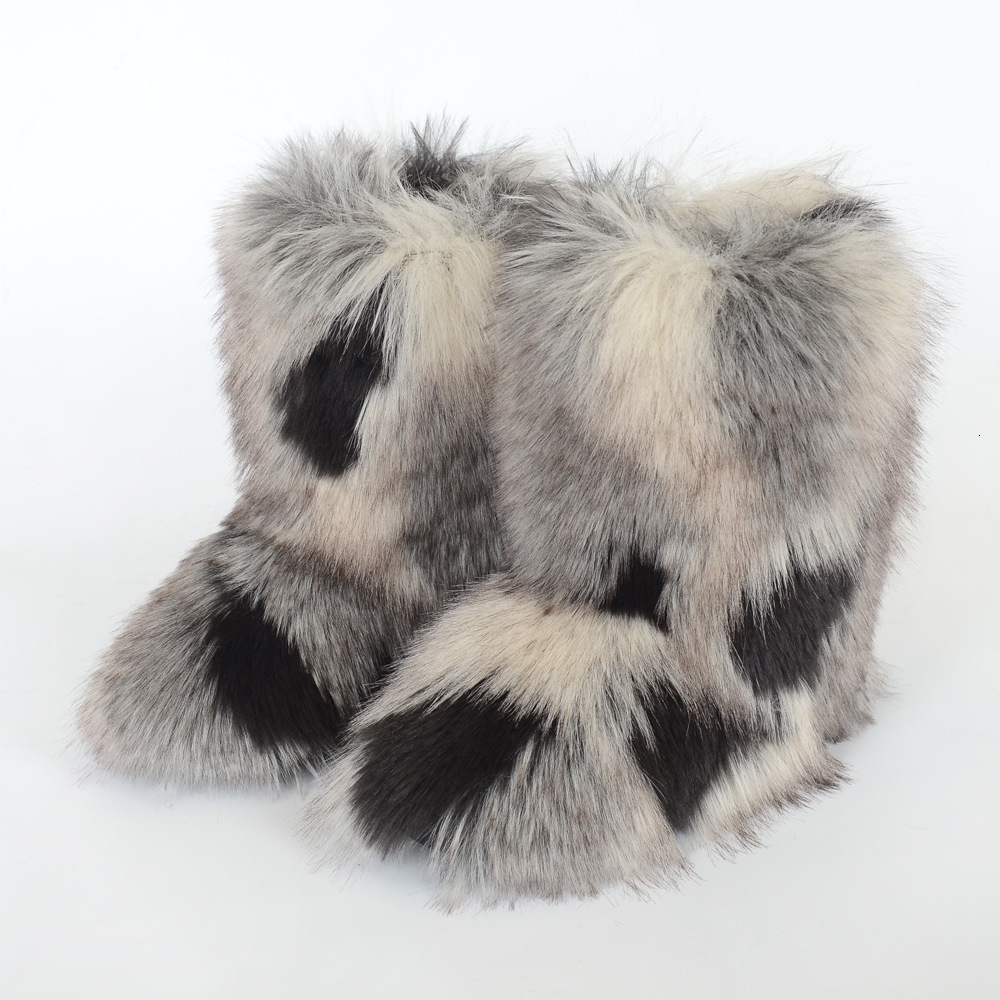 New trendy designer boots Y2K women's outdoor warm and non slip long fur imitation fur autumn and winter new fashionable luxury boots