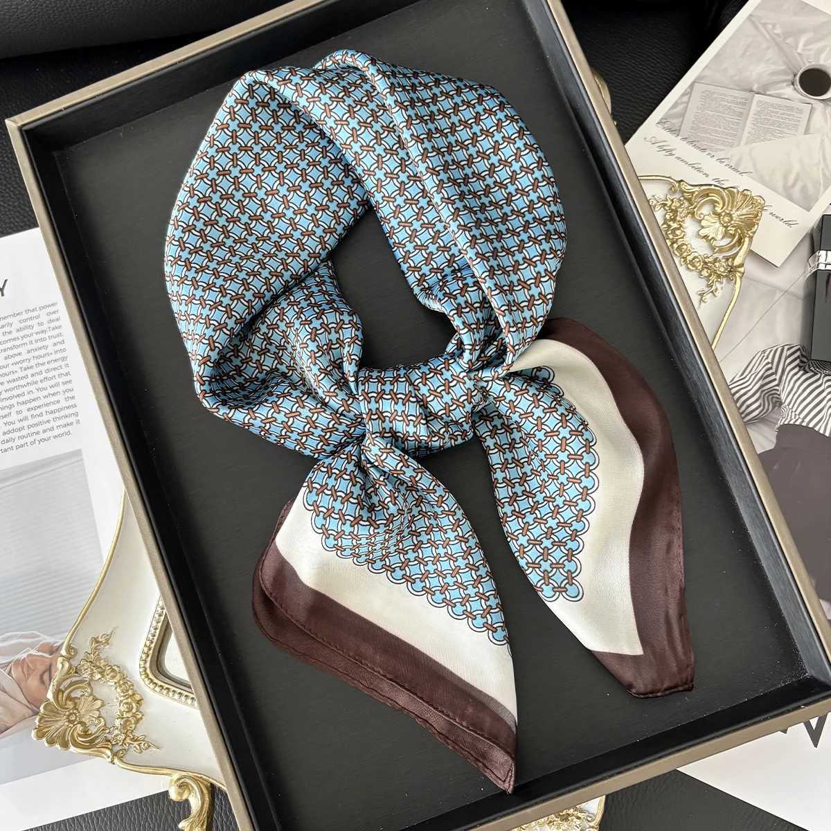 1PC Luxury Square Scarf For Women 7070cm Beach Scarf Fashion Lady Hair Head Bandana Wraps Female Neckerchief Hijab Shawl C251024