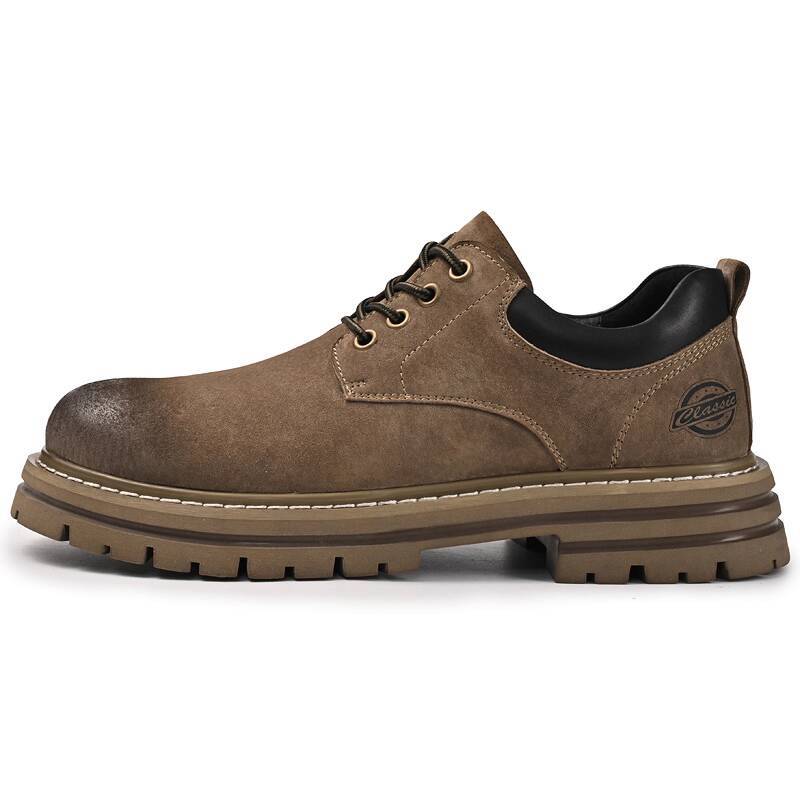 Paul Camel Men's Shoes 2026 New British-Style Footwear Genuine Leather Big Toe Low-Top Work & Casual Leather Martin Shoes for Daily Wear