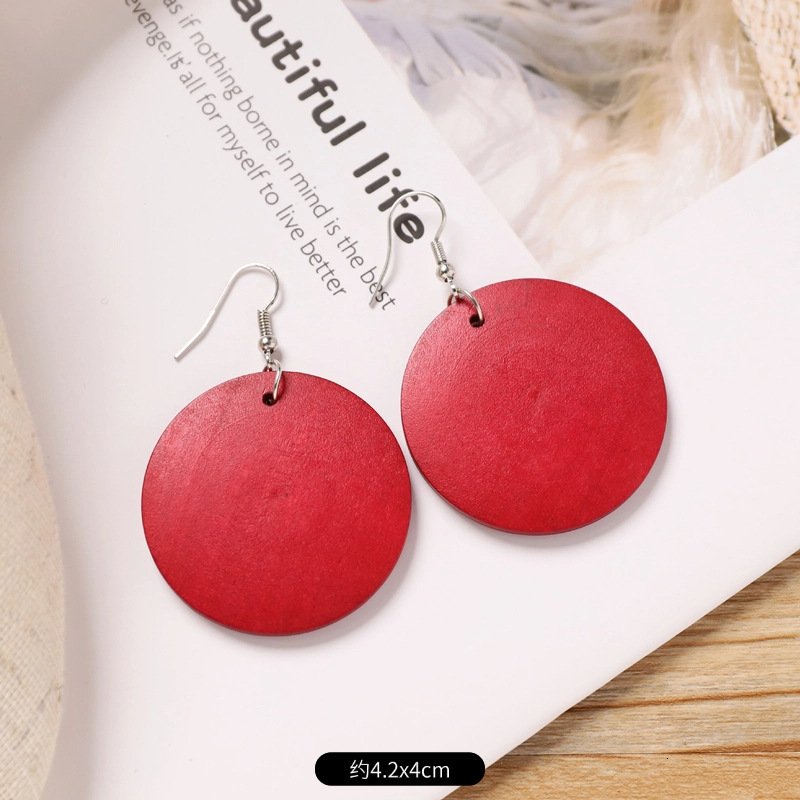 Designer earrings Autumn Winter Vintage Wooden Earrings Niche Design Exaggerated Vacation Drop Earrings for Women free shipping diamond earrings