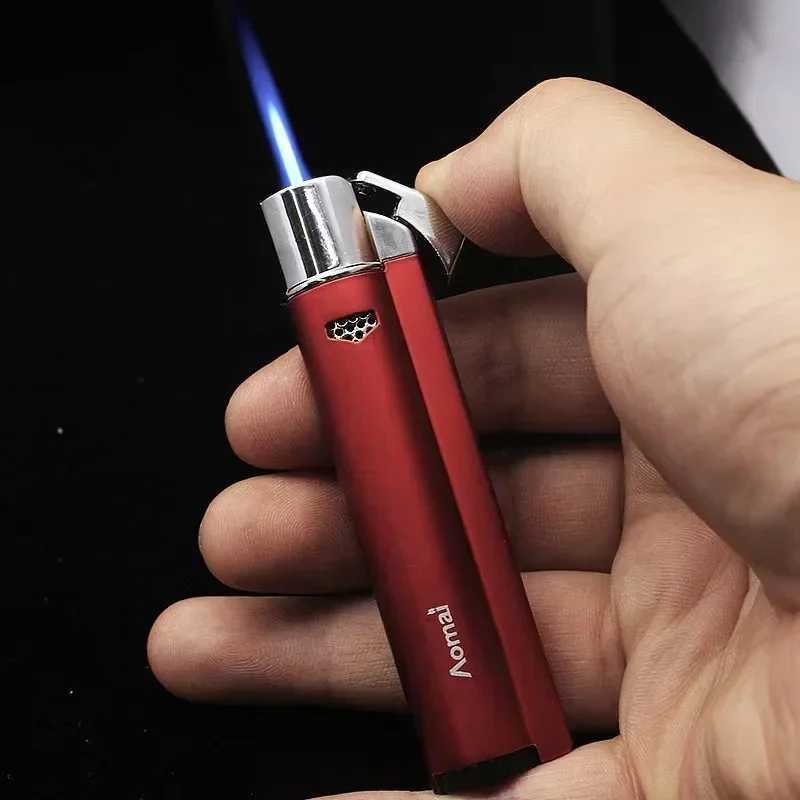 Compact Jet Lighter Butane Torch Turbo Lighter Windproof All Metal Cigar Lighter 1300C Cigarette Accessories For Men Gift No Gas D251024
