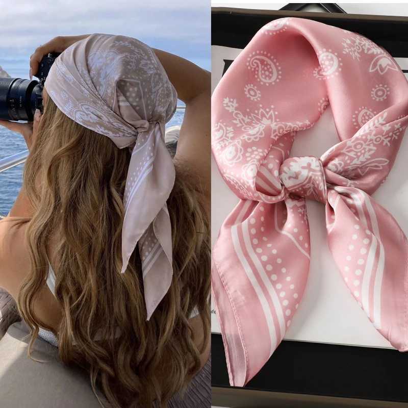 Fashion Print Silk Haiands Scarf Wen 2025 Spring New Elagant Flandana Neck Kerchief Bands Foard Fem Scarfs Y251024