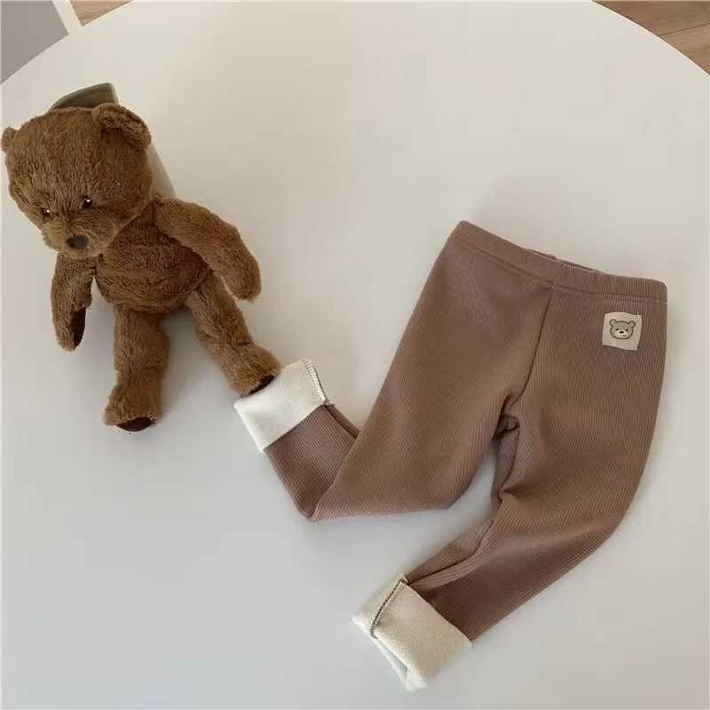 New Autumn Winter Kids Pants Fleece Lined for Warmth Cartoon Elastic Unisex Baby Toddler LeggingsT251024