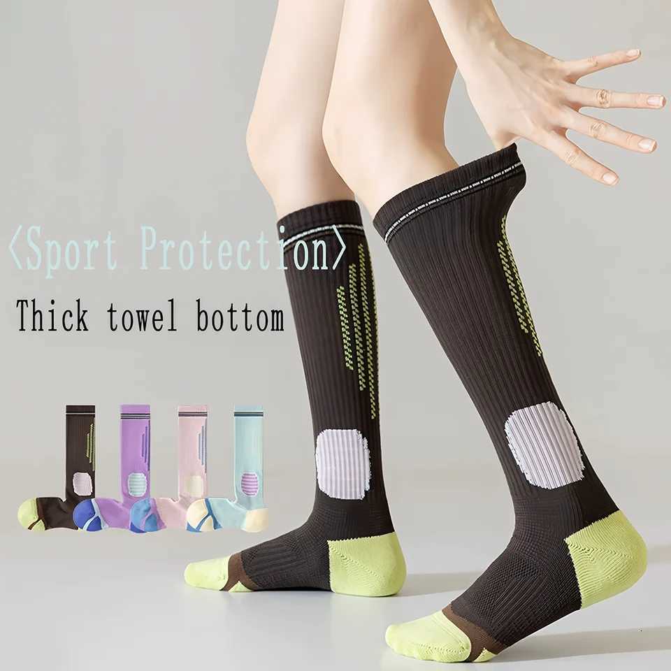 Womens sports socks professional long tube fitness pressure socks suitable for calf socks during exercise elastic socks Y251024