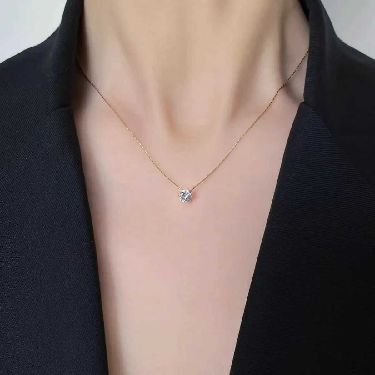 Hot Sale Stainl Steel Zircon Thin Clavicle Chain Necklace for Women Festive Party Jewelry WholesaleXJ251024