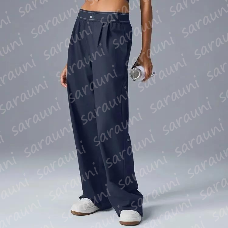 Sweatpants Women Yoga Wear Suit Up Trouser Joggers Jogging Straight Wide Leg Long High Waist Training Strap Pants Loose Yoga Leggings S-XL Asian Size