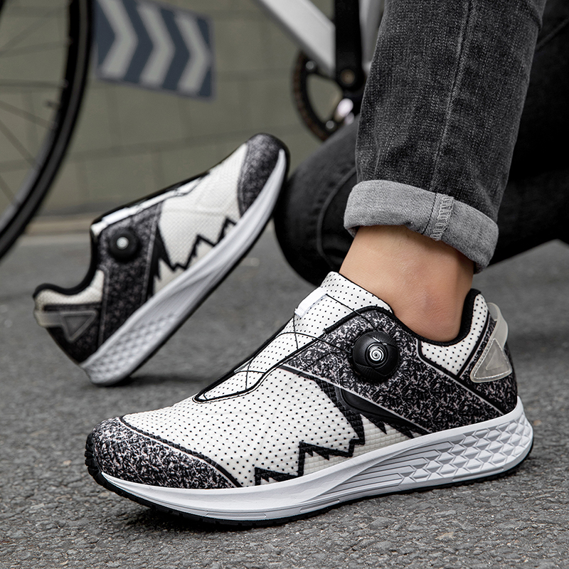Men's Professional Road Cycling Shoes Sneakers Trainers Lightweight & Soft with Shock Absorption & Non-Slip Sole for Road Riding Sessions