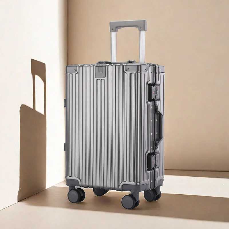 Mens Suitcase 2024 New LargeCapacity Trolley Case Strong and Durable Thickeneded DoubleLayer ExplosionProof Zipper SuitcaseW251024