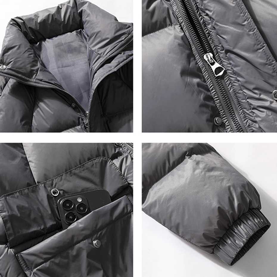 Stand Collar Parkas Men Winter Thick Padded Jackets Coats Fashion Casual Solid Color Cargo Parkas Male Outerwear Z251024