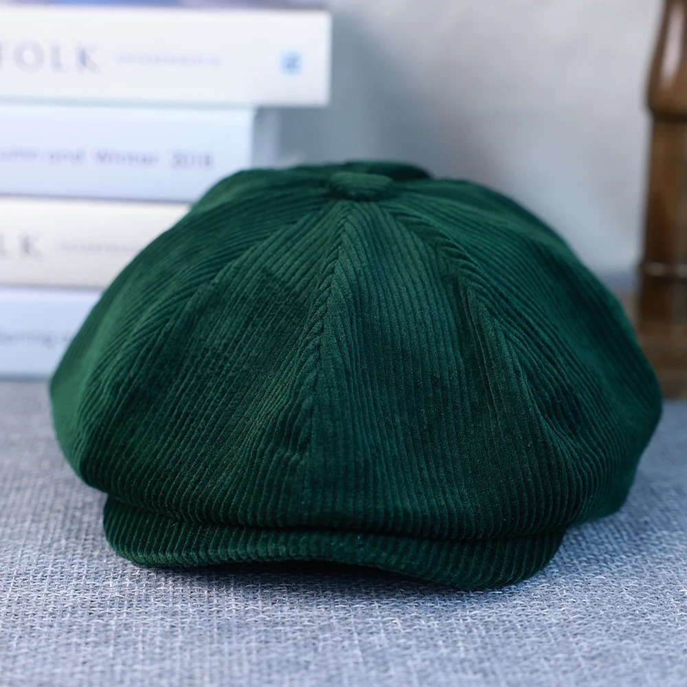 Retro Winter Caps For Men Corduroy sboy Hat Woman Flat Cap Male Warm Cap Dad Outdoors Casual Octagonal Cap Gatsby Hat 020 251021