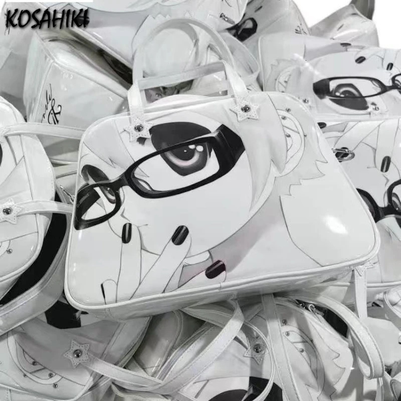 Y2k Aesthetic Harajuku Kawaii Shoulder Bags Japanese Cartoon Cute Girls Printing Handbags All Match Sweet Underarm Bag Fashion 251023