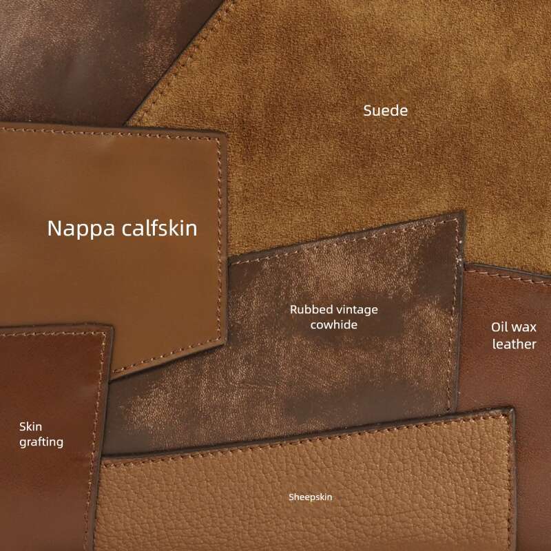 Luxury bag Top Layer Cowhide Patchwork Bowling Briefcase Maillard Series Women s Handbag Underarm Bag