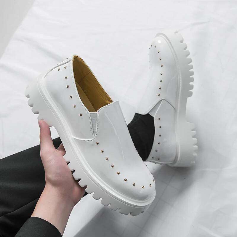 Patent Men Dress Brand Handmade Fashion Platform Elegant Leather Wedding Oxfords Height Increasing Shoes
