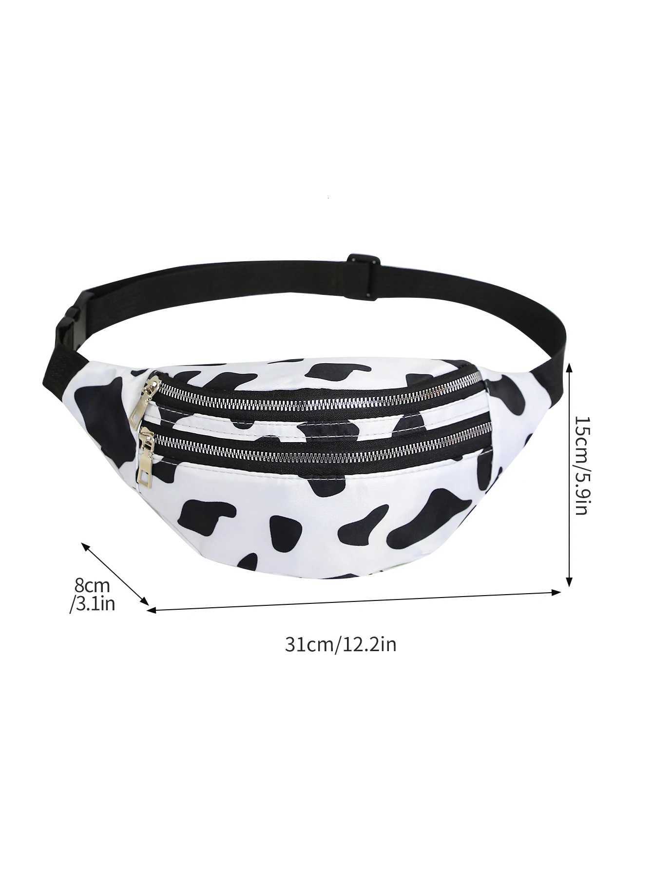 Cow Pattern Waist Bag Printing Fashion Ladies Messenger Bag Sports Chest Bag CrossBody Pocket Belt Bum Fanny Pack PouchL251024