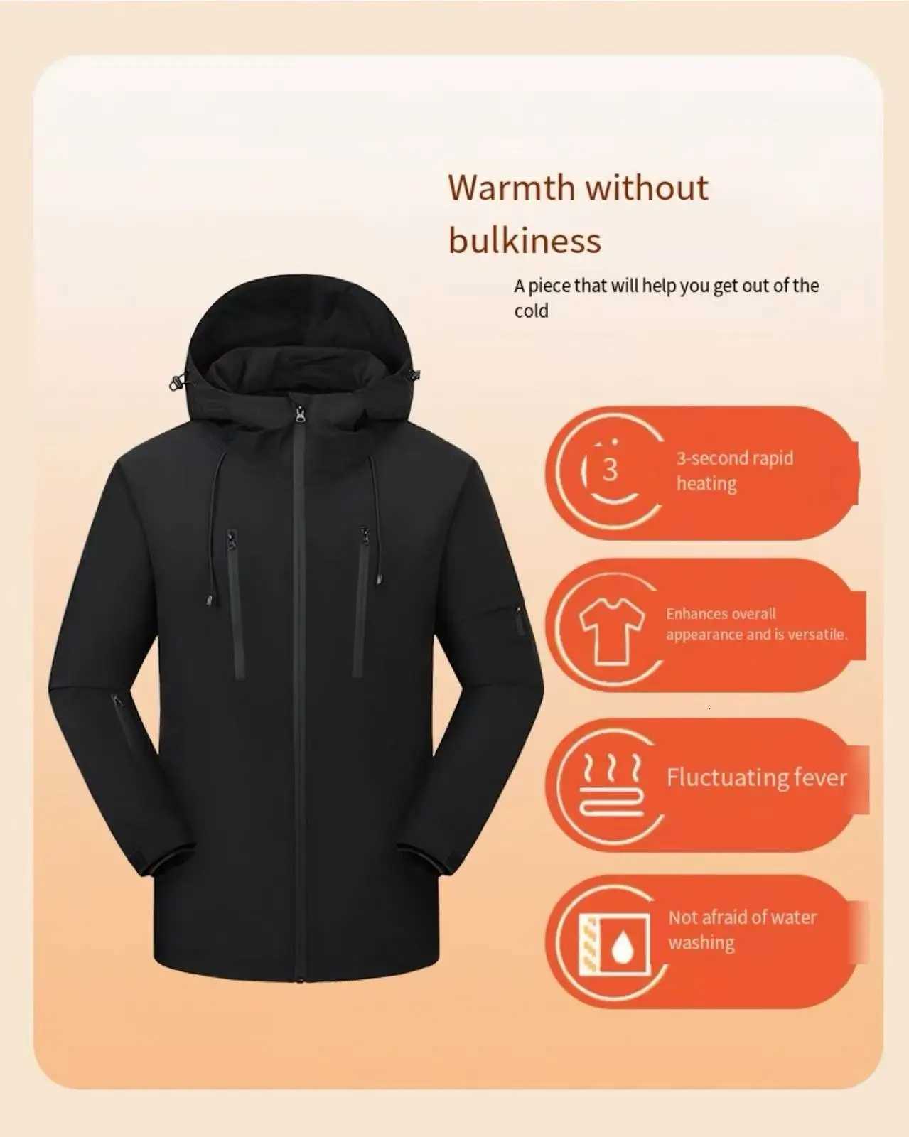 2025 New CrossBorder Winter FleeceLined Smart Heating Jacket Fully HeatSealed Unisex StyleNo Power Bank Z251024