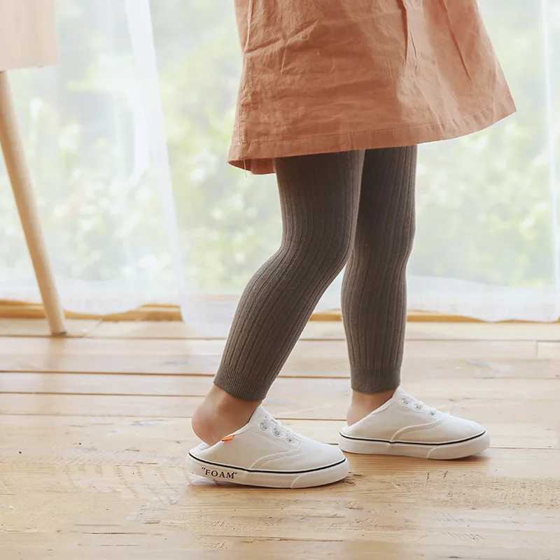 1 Pair Autumn Legging for Girls Children Solid Color Cotton Ribbed Pants Kids Newborn Knitting Leggings Trousers 0 to 6 YearsT251024