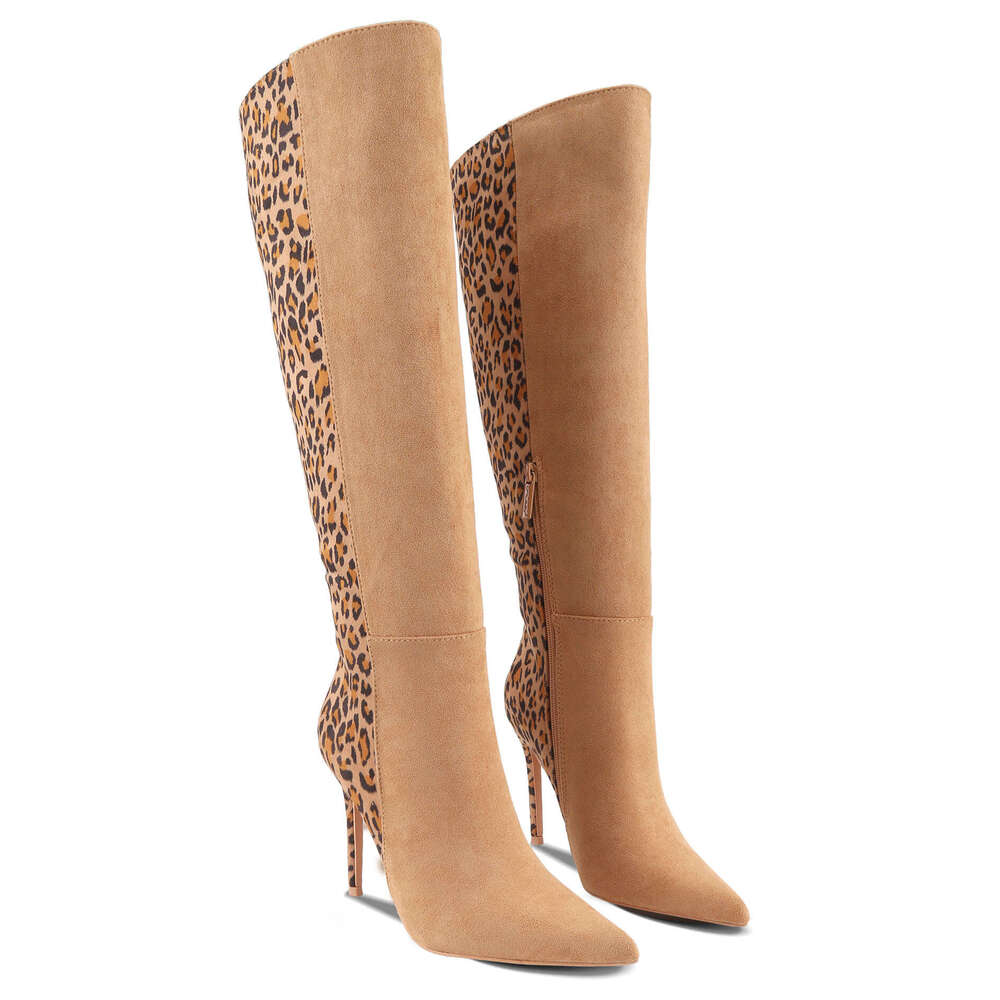 Women's Exotic Stiletto Boots - Striking Animal Print Design Tall Boot Silhouette & Comfortable Supportive Sole For Fashion Events/Evening Wear/P