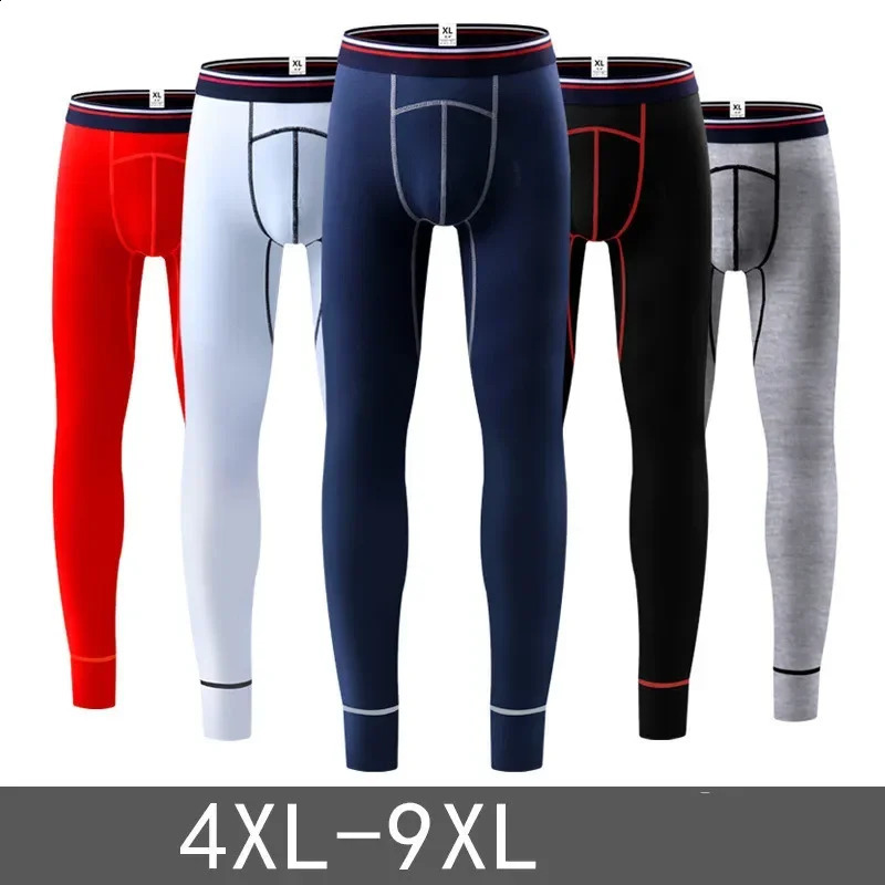 Mens Long Johns Cotton Underwear Plus Size 5XL 6XL 7XL 8XL 9XL 150KG Warm Slim Leggings Skinny Boxer Autumn Winter Render Pants 251018
