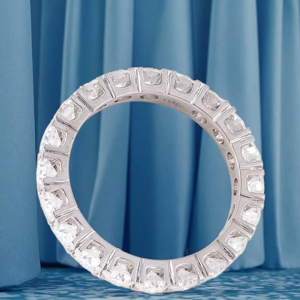 High Quality Hip Hop Moissanite Ring Pass Diamond Tester 14k White Gold Moissanite Wedding Ring