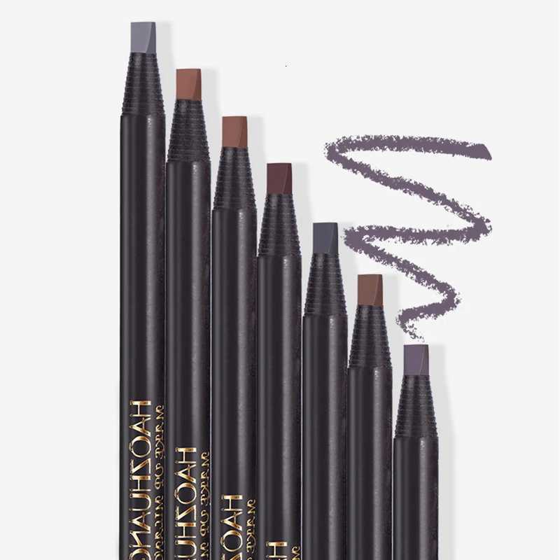 High Quality HAOZHUANG pull Eyebrow Pencil Black Makeup Wild Line Eyebrow Pencil Hard Core Flat Head pen White WaterproofL251024