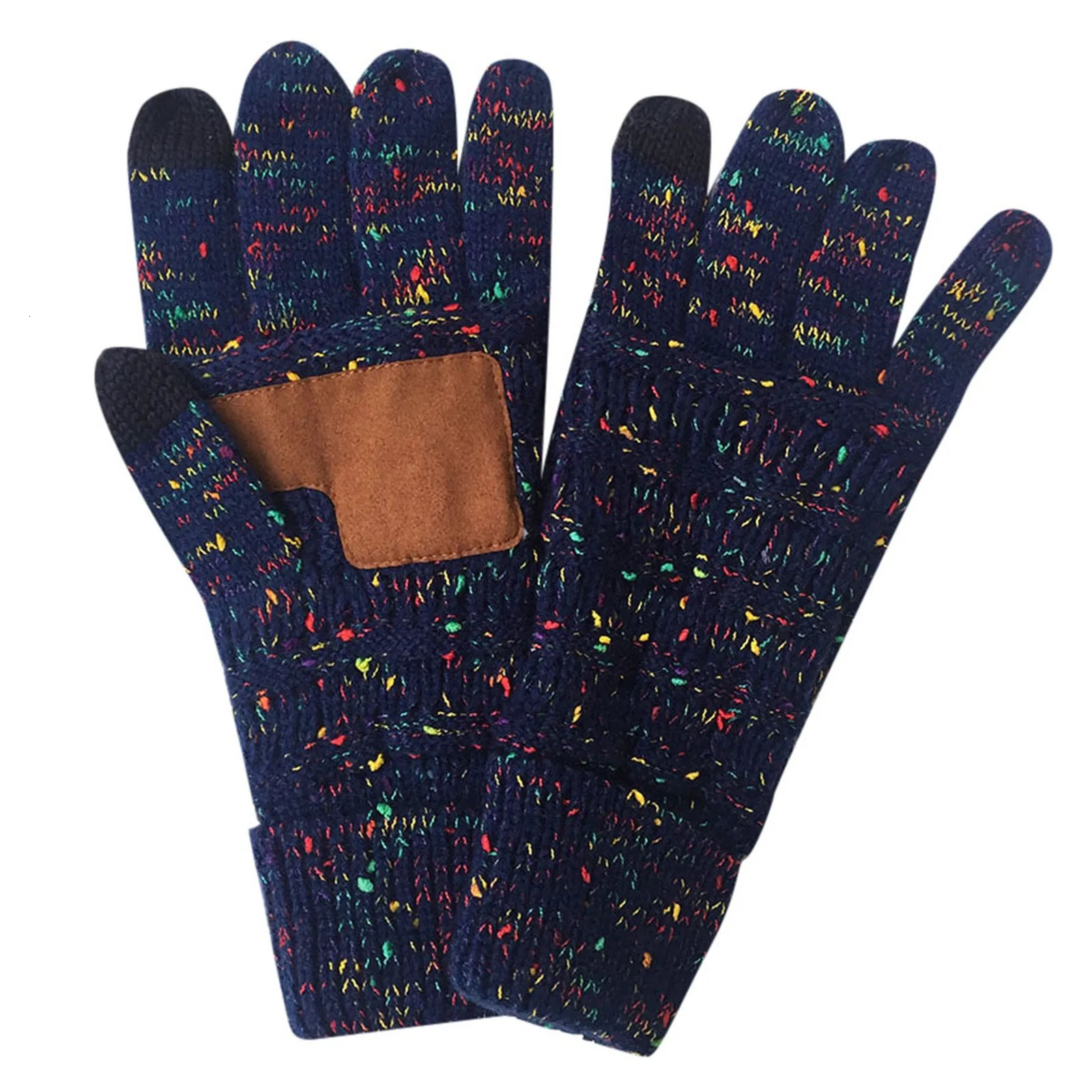 Winter Warm Cold Proof Gloves Womens Versatile Knitted Wool Full Finger Gloves Touchscreen Colorful Dot Gloves Mittens Guantes 251023