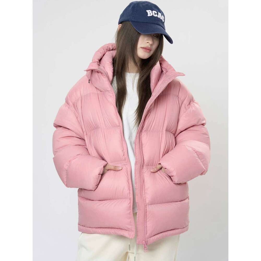 Winter Women's Casual Solid Color Loose Hooded Down Jacket Coats Designer Women