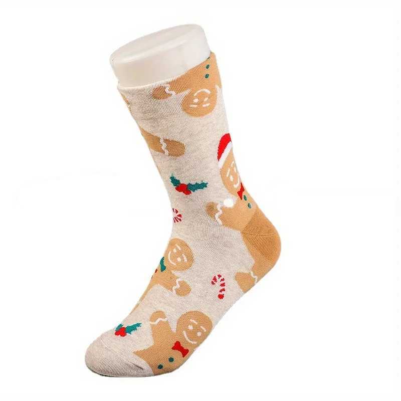 14 Pair Red Snowman Christmas Socks Gingerbread Man Christmas Mid Socks Christmas Gift Socks Autumn and Winter Warmth J251024