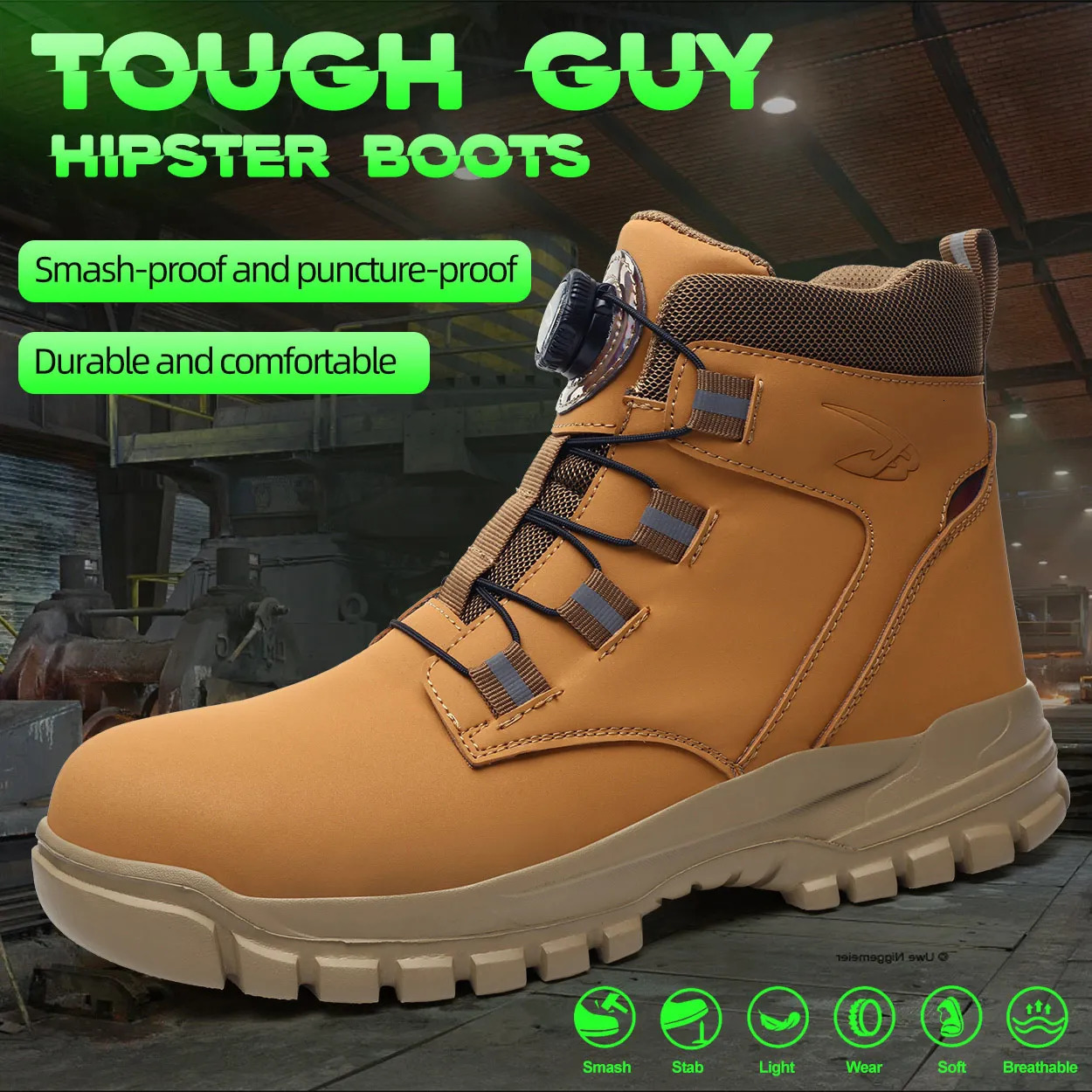 Waterproof Safety Boots Men Indestructible Steel Toe Work Boots Antismash Stabresistant Safety Shoes Biker Botas Para Hombre251020