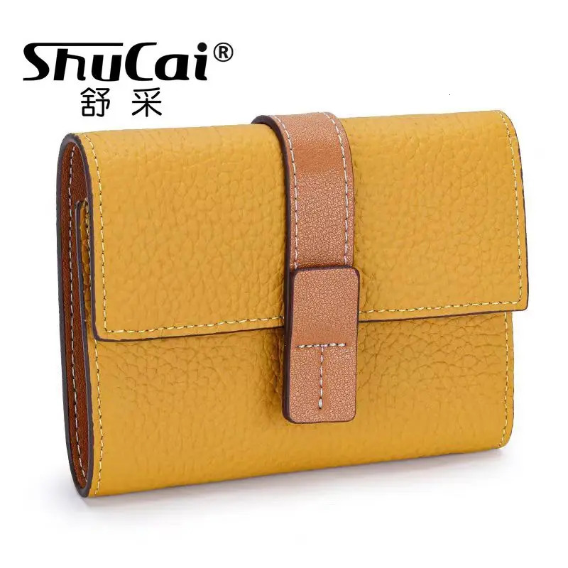 Short Wallet Women Purses Fashion Coin Purse Card Holder Wallets Female Genuine Leather Clutch Bag 251014