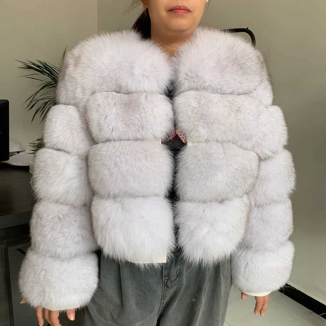Womens Natural real fur Coat and real Raccoon Fur jacket winter warm thick Long SLeeve fur jacket 100 real fur Top H251024