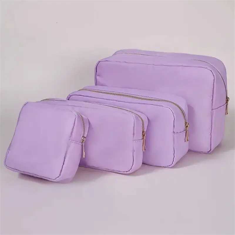 Stock 17 Colors Waterproof Nylon Pouch Large Cosmetic Bag Zipper Toiletries Organizer Bag Women Girls Gift Makeup BagT251024