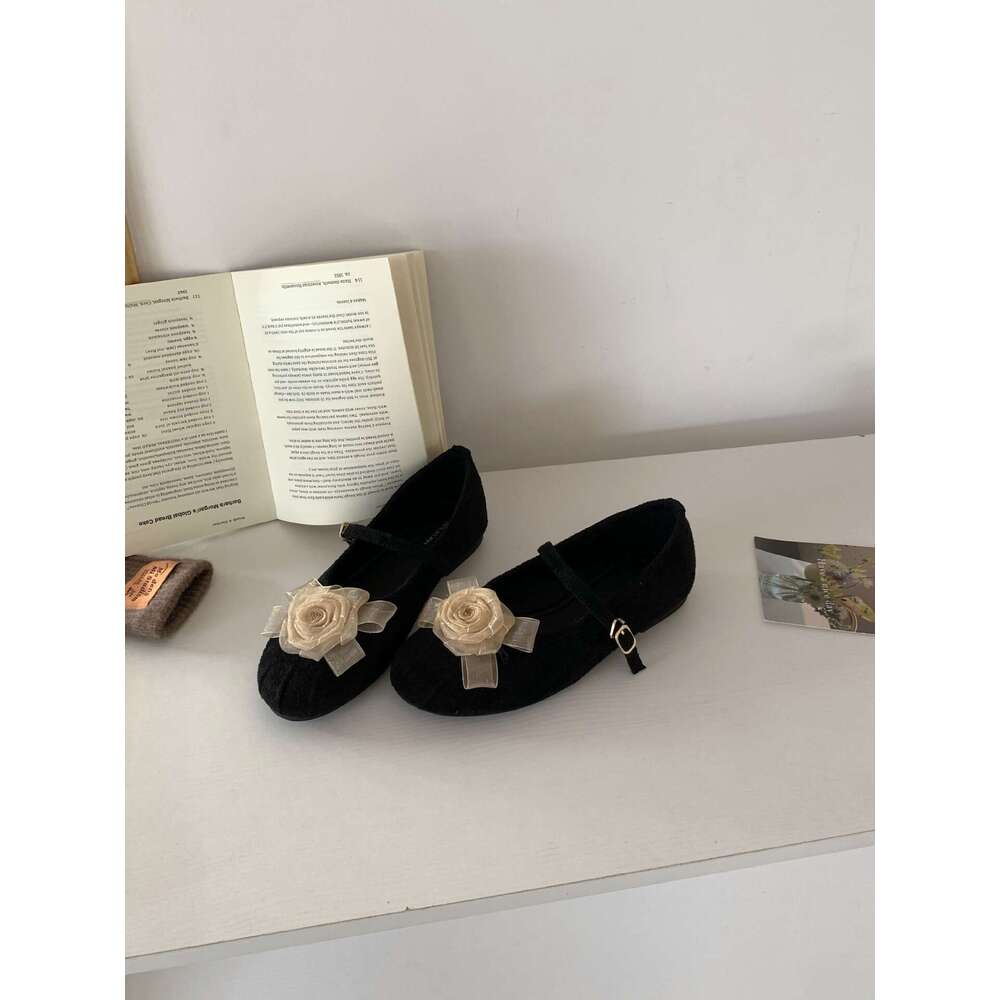 New Chinese Evening Style Height-Increasing Red Wedding Shoes One-Strap Mary Jane Designer Shoe Bow Ballet Flats for Women