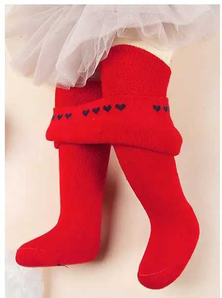 Autumnwinter wool circle pantyhose girl pants warm pantalon baby love jacquard socks Girls leggings Cotton PP pants for kidsT251024